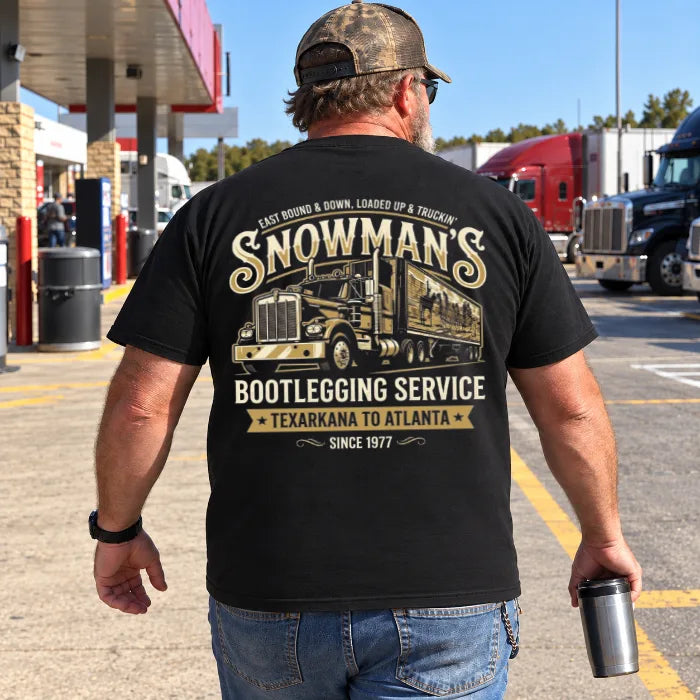 Snowmans Bootlegging Service, Smokey And The Bandit Back Print, Vintage Trucker, Gift for Trucker Dad