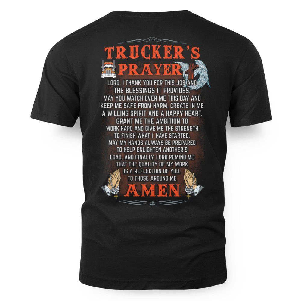 Trucker’s Prayer T-Shirt – Faith, Strength & Road Warrior Pride