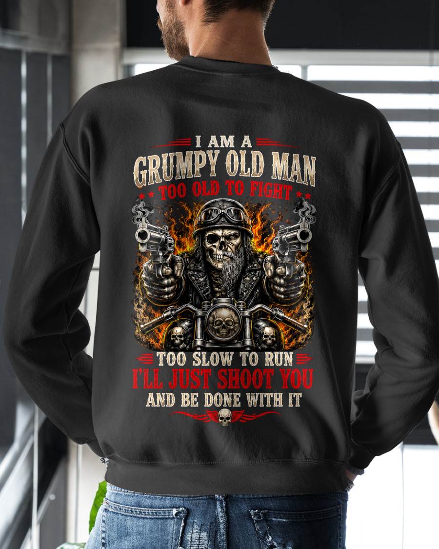 I AM A GRUMPY OLD MAN TOO OLD TO FIGHT, BIKER - SHIRT FOR MEN - LUNAOO (SKU2608-53) 3