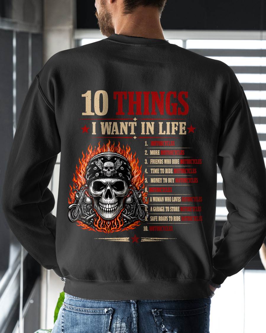 10 THINGS I WANT IN LIFE, BIKER - SHIRT FOR MEN - LUNA00 (SKU2608-35) 3
