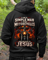I AM A SIMPLE MAN, BIKER I RIDE MOTORCYCLES AND BELIEVE IN JESUS GOD IS MY GUIDE - SHIRT FOR MEN - LUNA00 (SKU2608-546) 4