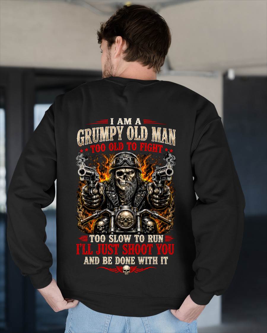 I AM A GRUMPY OLD MAN TOO OLD TO FIGHT, BIKER - SHIRT FOR MEN - LUNAOO (SKU2608-53) 2
