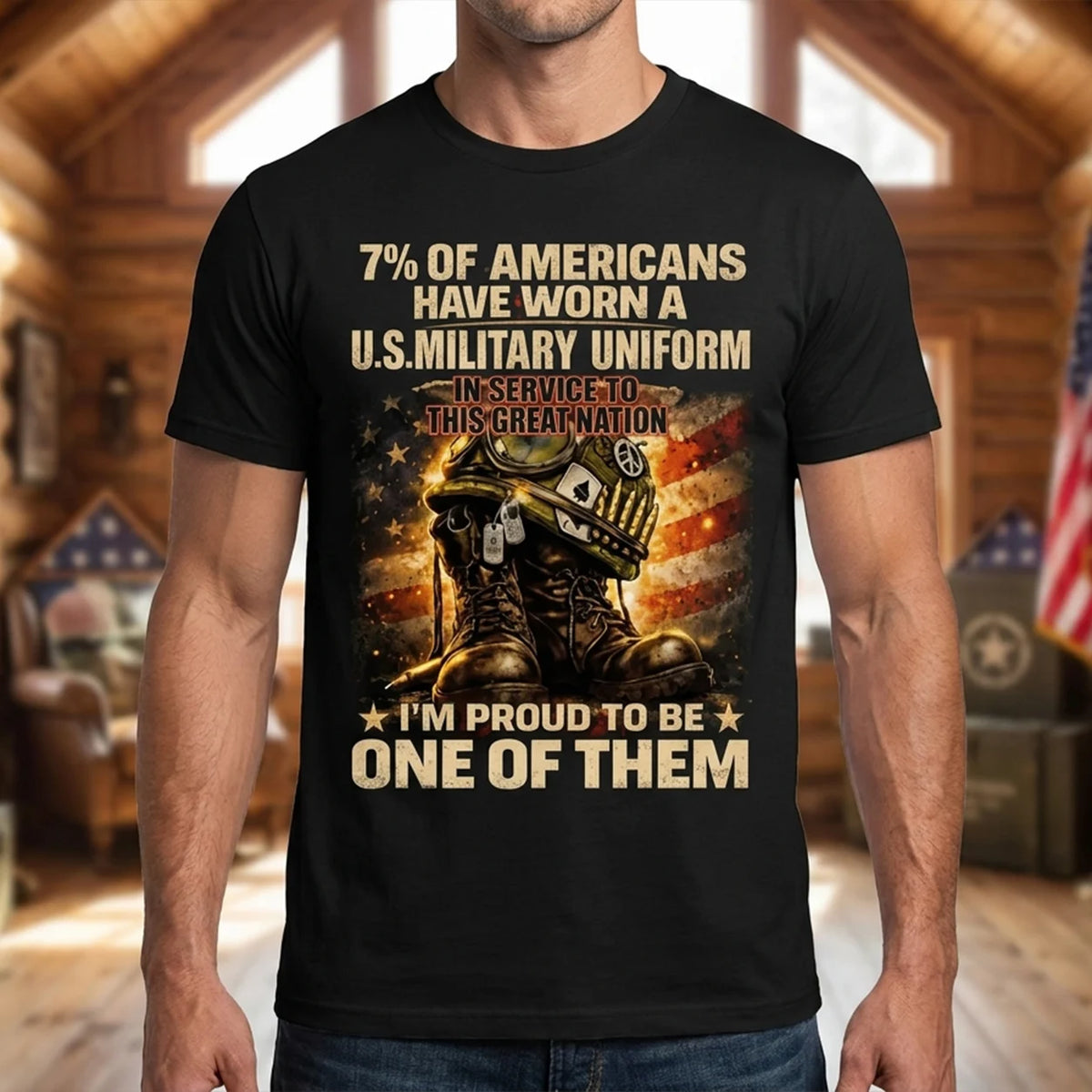Veteran Pride Graphic T-Shirt, U.S. Military Service Tribute Tee, Unisex Black Shirt
