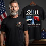9/11 25th Anniversary Tee - We Will Never Forget 9.11.2001