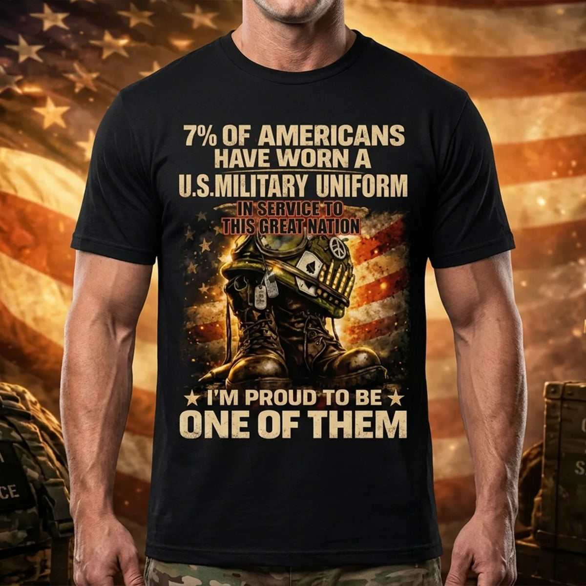 Veteran Pride Graphic T-Shirt, U.S. Military Service Tribute Tee, Unisex Black Shirt