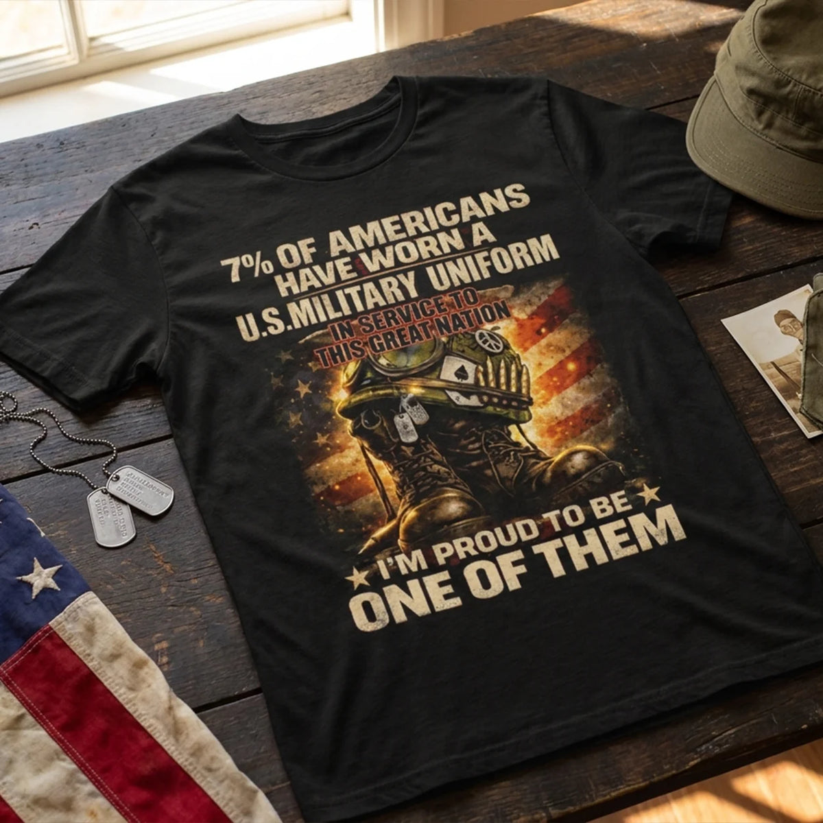 Veteran Pride Graphic T-Shirt, U.S. Military Service Tribute Tee, Unisex Black Shirt