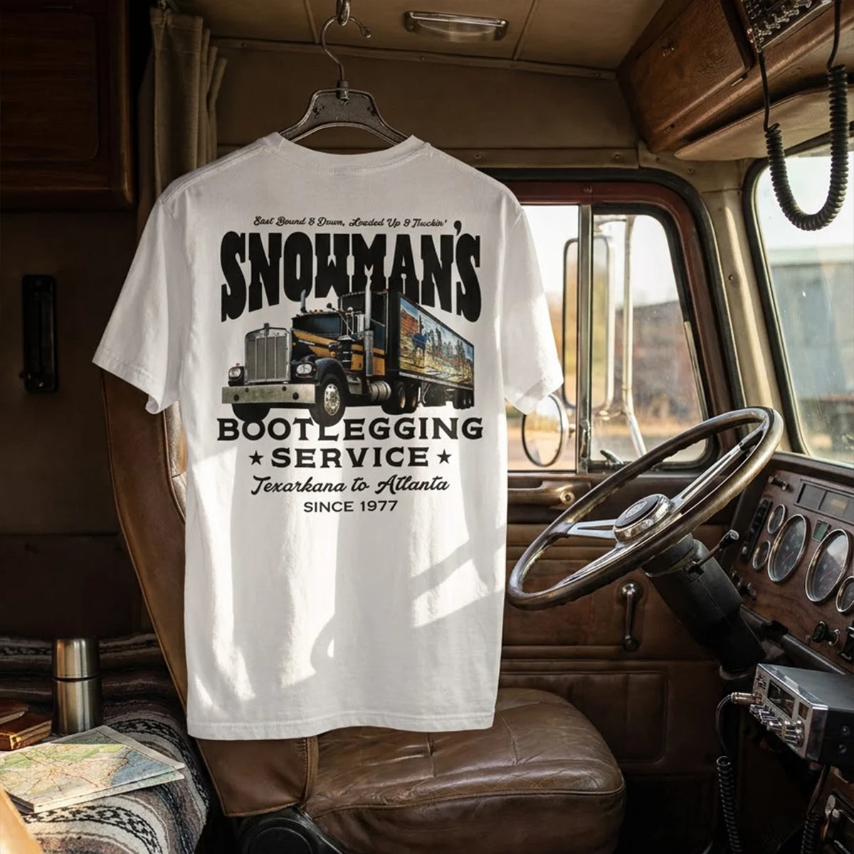 Snowman's Bootlegging Service T-Shirt, Smokeyy and The Bandit Tee #329 - Reel Belly