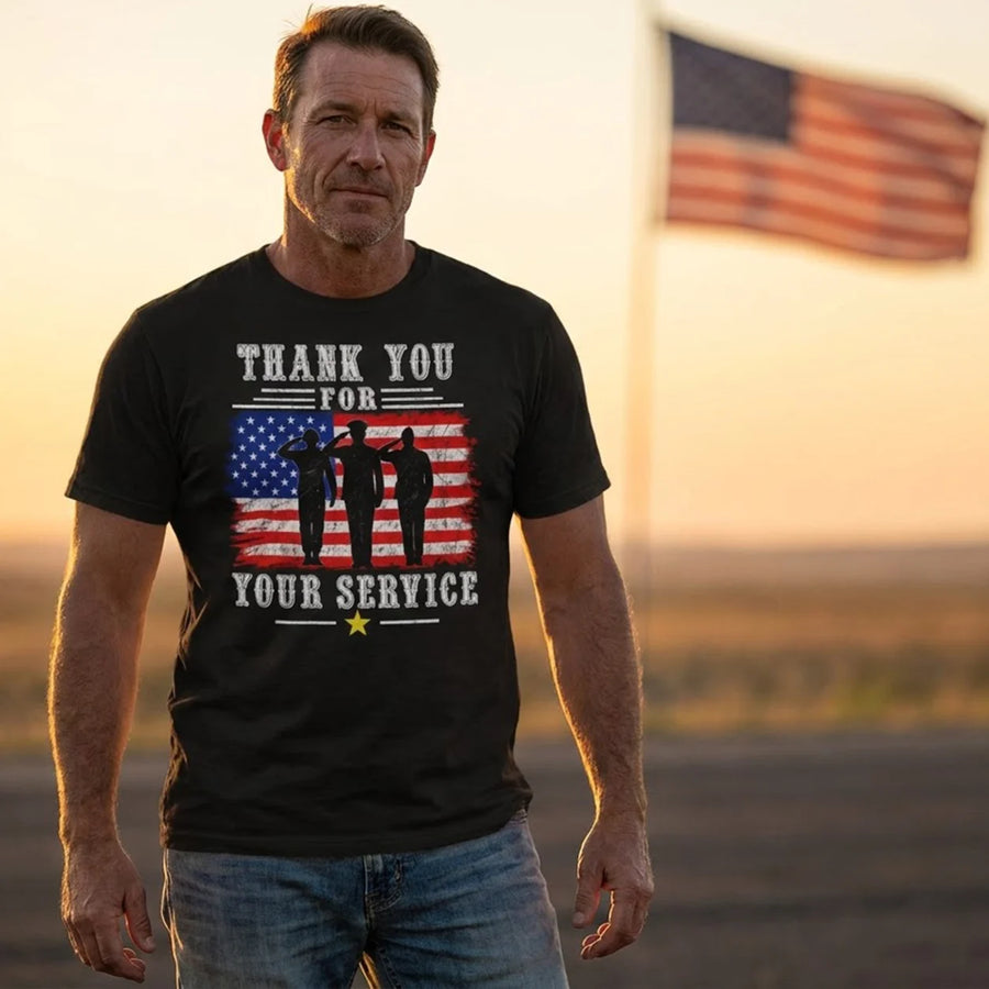 Thank You For Your Service T-Shirt | Patriotic Military Salute America 8